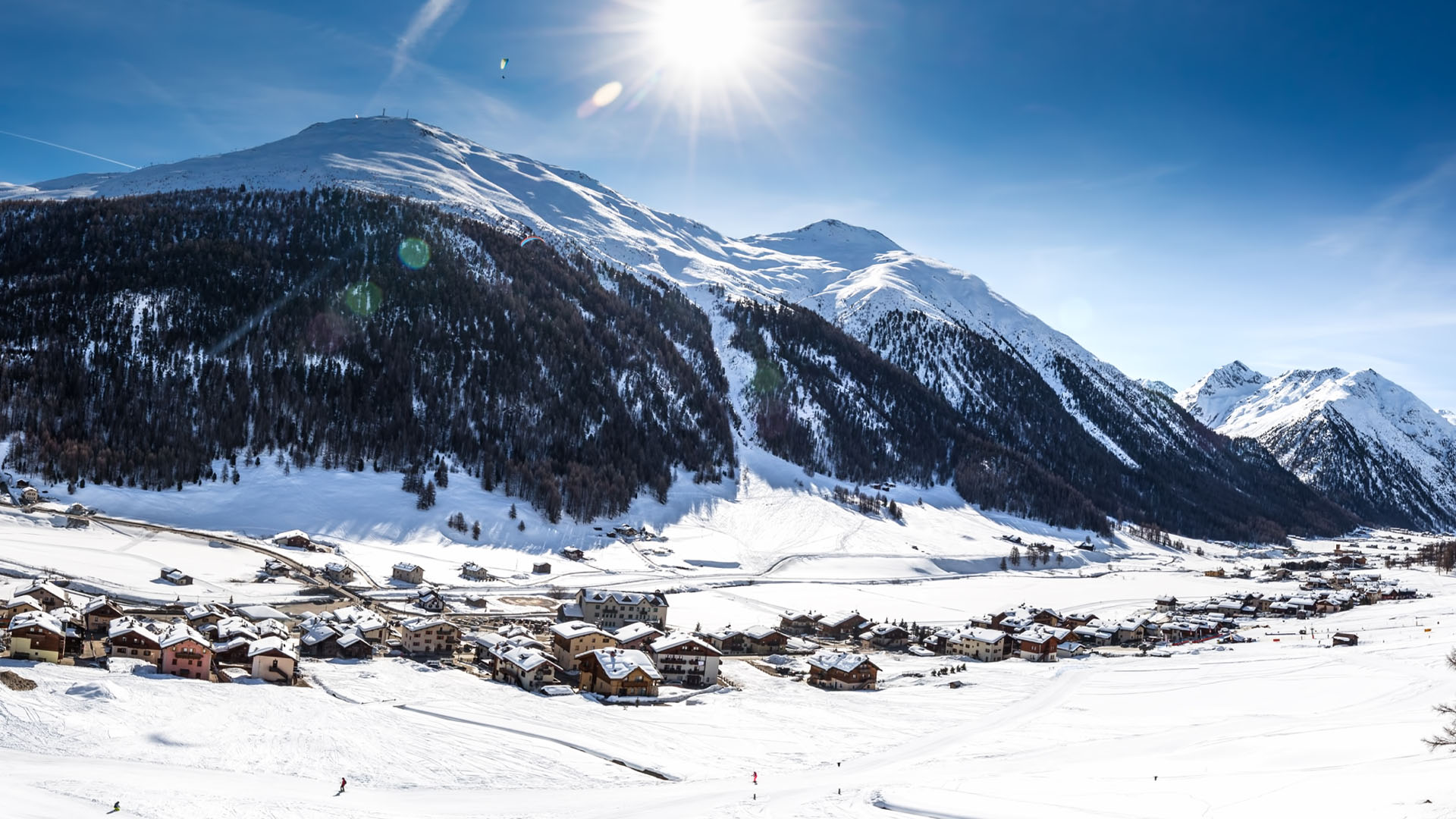 Skiing in Livigno during winter