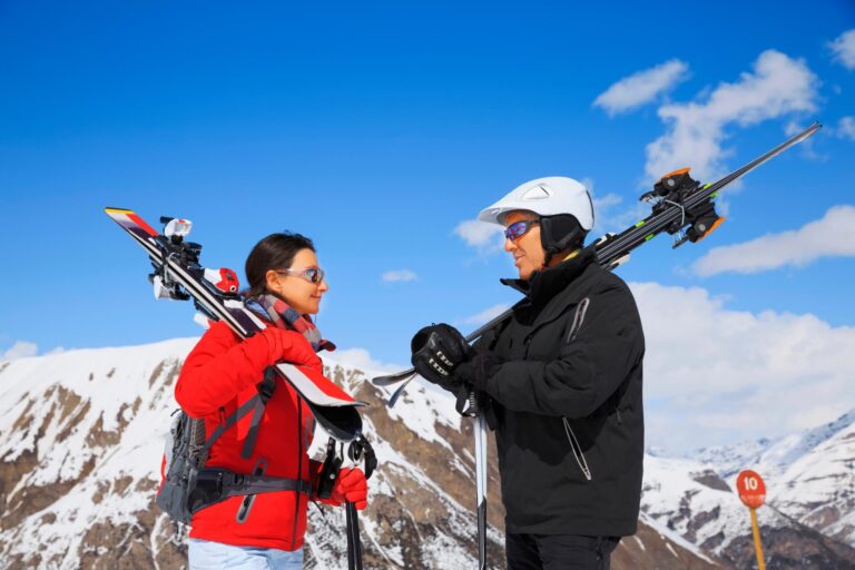 sciatori nella ski area di livigno